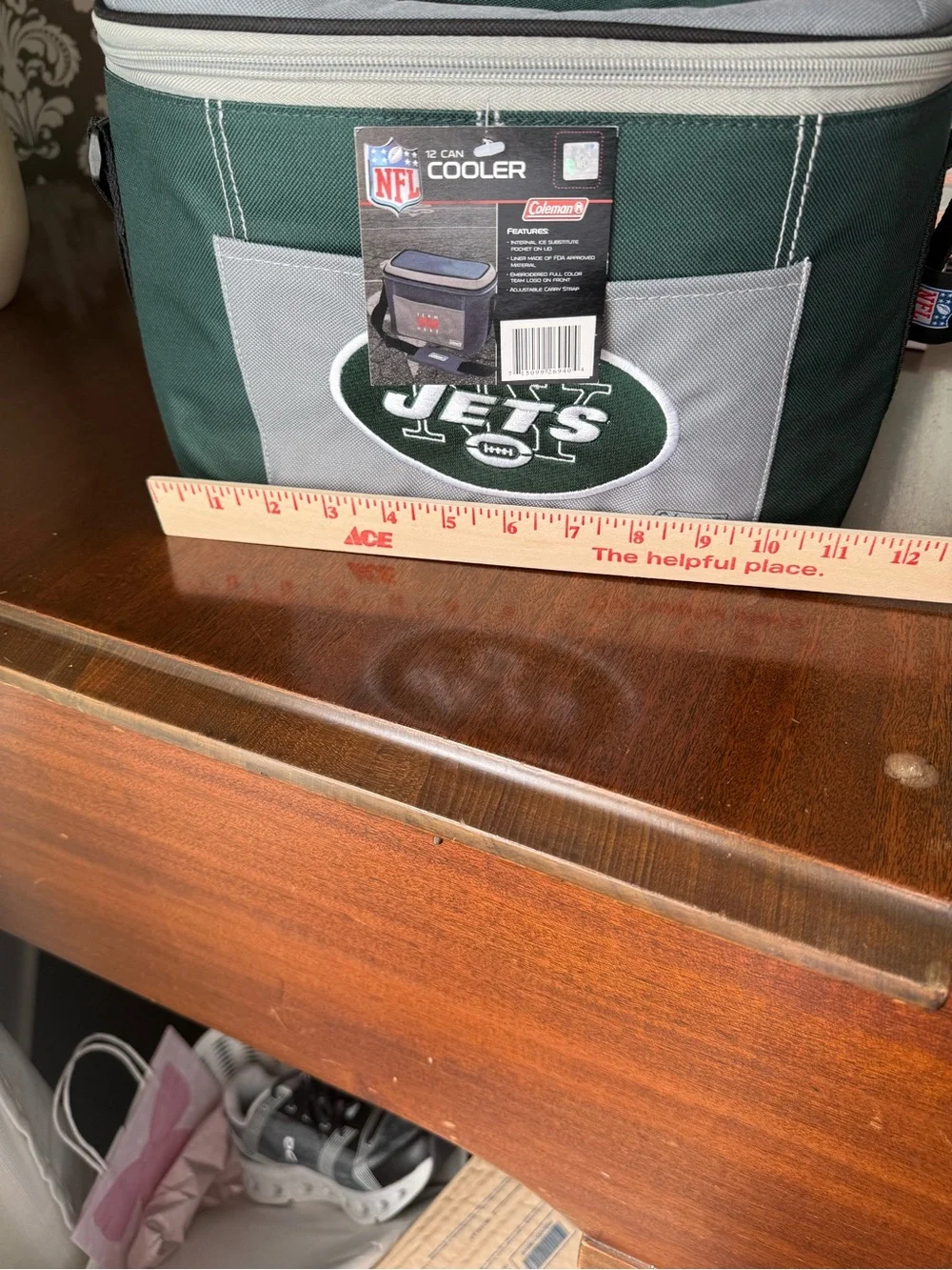 New with Tags Coleman New York Jets NFL Green Soft-Sided 8 can Cooler Lunch Box